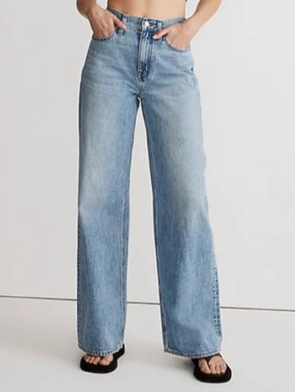 Madewell Low Rise Super Wide Leg Jeans Size 29 Light Wash
